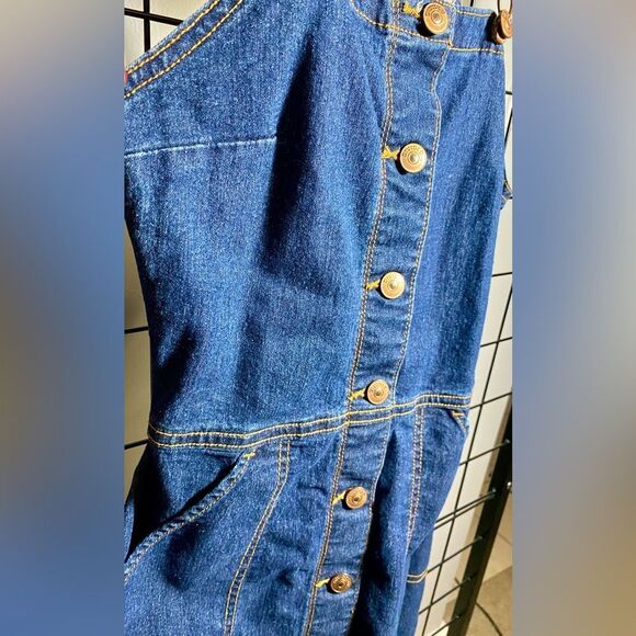 Divided H&M stretch denim button down fitted skirtall EUC - Picture 3 of 6